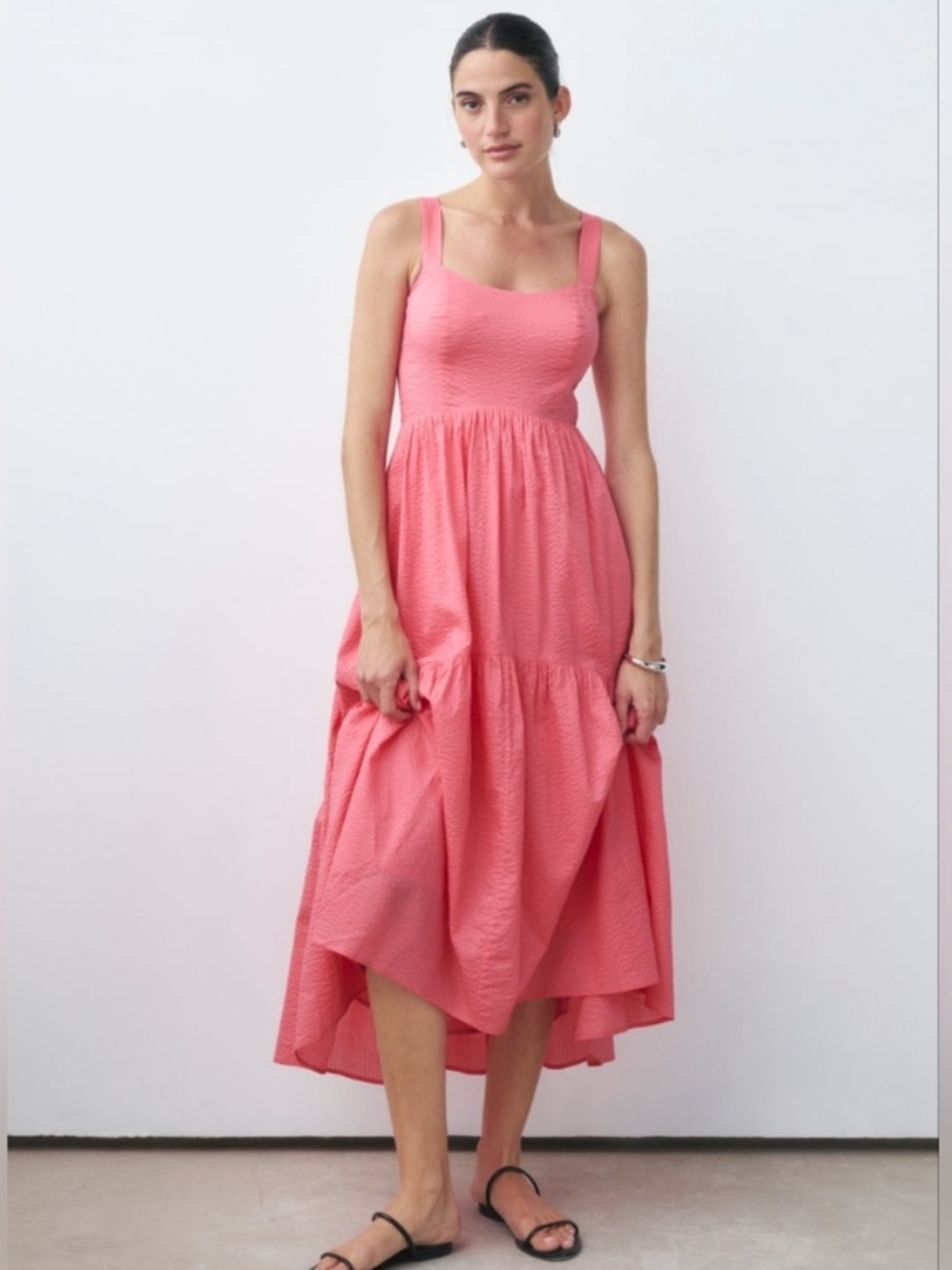 AYR The Magic Moment Dress Japanese Cotton Sundress Medium Pink Boho Cottagecore